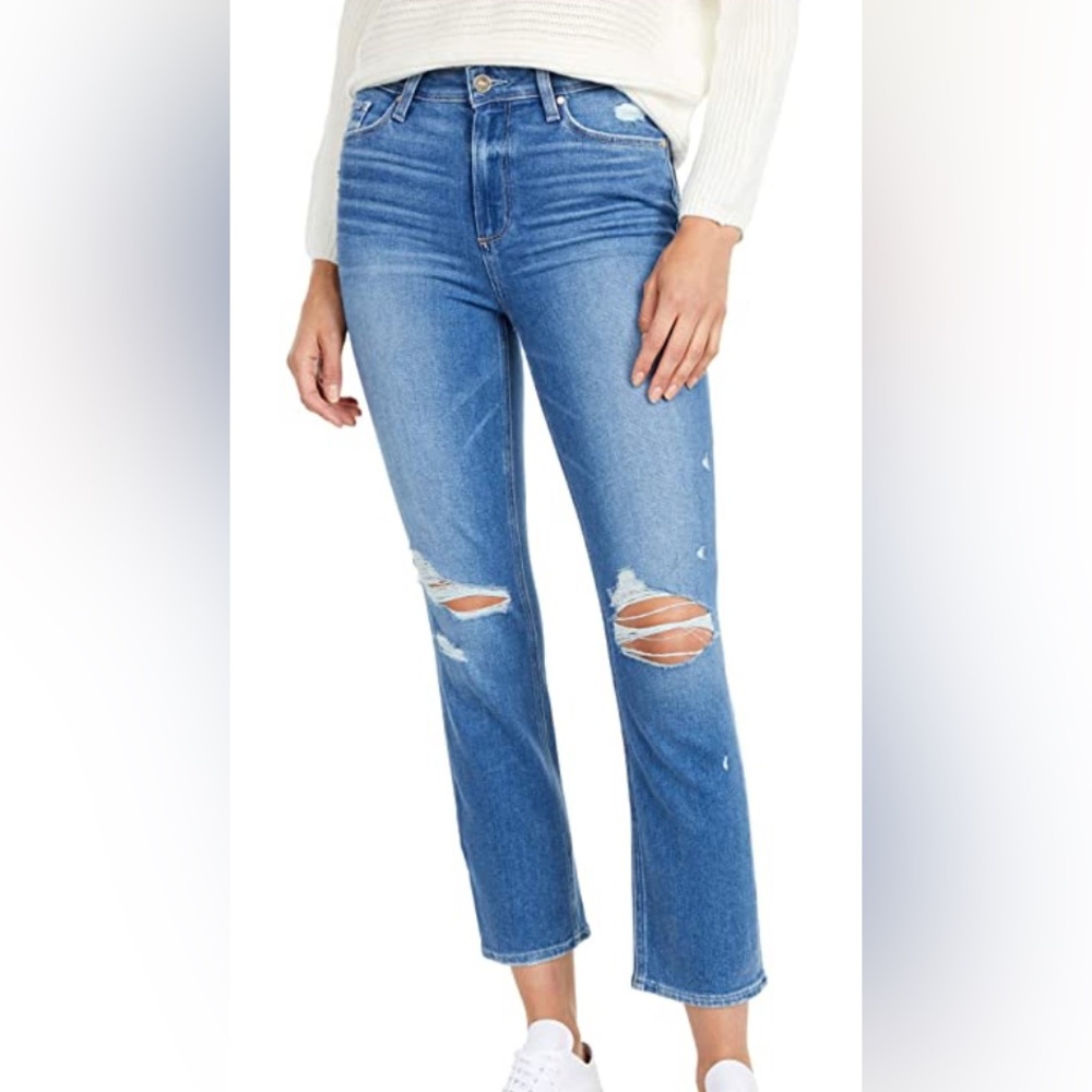 Paige Cindy Crop in Destructed Bazar Size 30